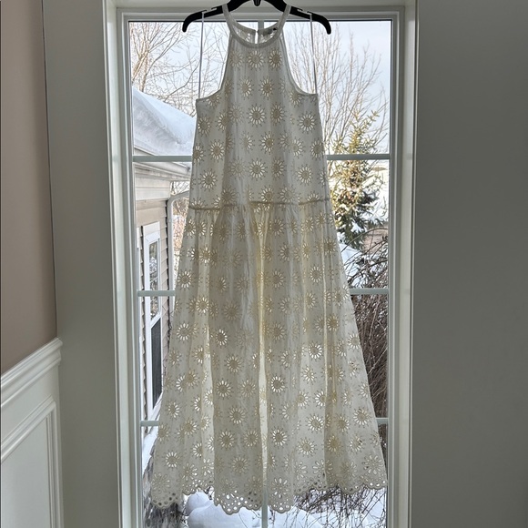 Madewell Aubriella Dress Embroidered Drop-Waist Maxi Dress Floral Eyelet XS NEW - Picture 12 of 14